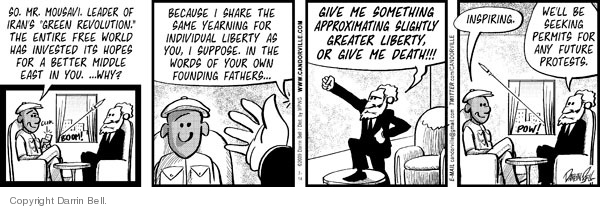 Comic Strip Darrin Bell  Candorville 2009-07-14 2009 Iranian election