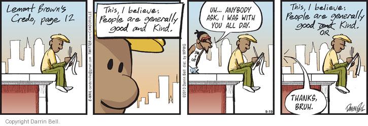 Comic Strip Darrin Bell  Candorville 2013-09-19 kindness