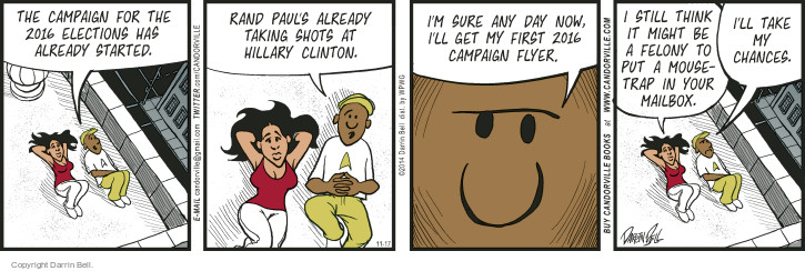 Comic Strip Darrin Bell  Candorville 2014-11-17 2016 election Rand Paul