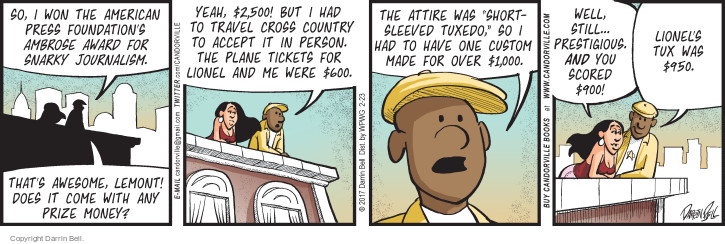 Comic Strip Darrin Bell  Candorville 2017-02-23 $1,000