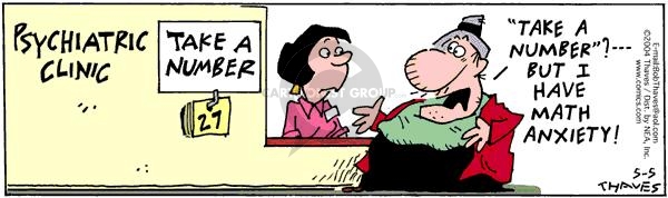 Comic Strip Bob Thaves Tom Thaves  Frank and Ernest 2004-05-05 math anxiety