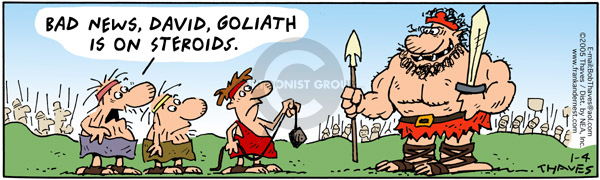 Comic Strip Bob Thaves Tom Thaves  Frank and Ernest 2005-01-04 baseball steroids