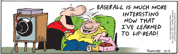 Comic Strip Bob Thaves Tom Thaves  Frank and Ernest 2009-10-02 baseball