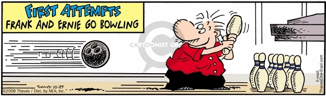 Comic Strip Bob Thaves Tom Thaves  Frank and Ernest 2009-10-29 throw baseball