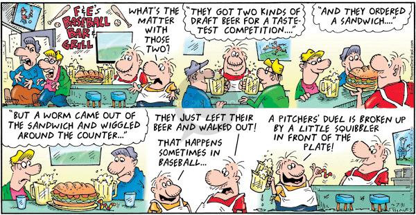 Comic Strip Bob Thaves Tom Thaves  Frank and Ernest 2011-07-31 baseball out