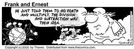 Comic Strip Bob Thaves Tom Thaves  Frank and Ernest 2000-04-07 subtraction