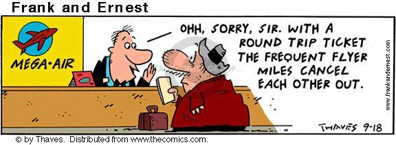 Comic Strip Bob Thaves Tom Thaves  Frank and Ernest 2001-09-18 subtraction