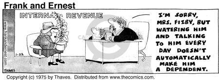 Comic Strip Bob Thaves Tom Thaves  Frank and Ernest 1975-01-22 subtraction