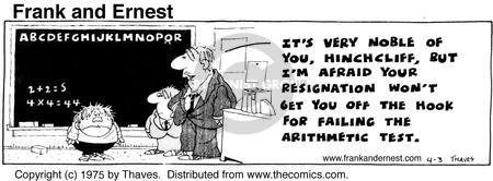 Comic Strip Bob Thaves Tom Thaves  Frank and Ernest 1975-04-03 math