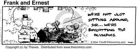 Comic Strip Bob Thaves Tom Thaves  Frank and Ernest 1980-07-22 1980 Olympics
