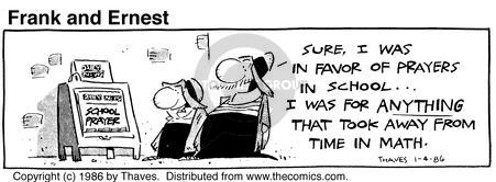 Comic Strip Bob Thaves Tom Thaves  Frank and Ernest 1986-01-04 subtraction