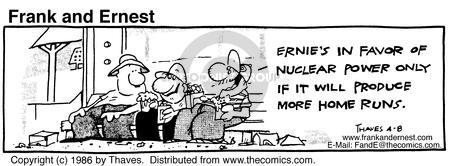 Comic Strip Bob Thaves Tom Thaves  Frank and Ernest 1986-04-08 baseball score