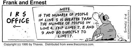 Comic Strip Bob Thaves Tom Thaves  Frank and Ernest 1995-09-04 math