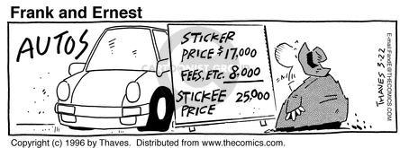 Comic Strip Bob Thaves Tom Thaves  Frank and Ernest 1996-03-22 $17