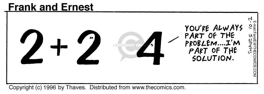 Comic Strip Bob Thaves Tom Thaves  Frank and Ernest 1996-10-02 math