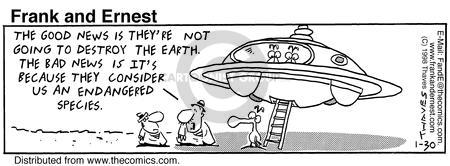 Comic Strip Bob Thaves Tom Thaves  Frank and Ernest 1998-01-30 environment destruction