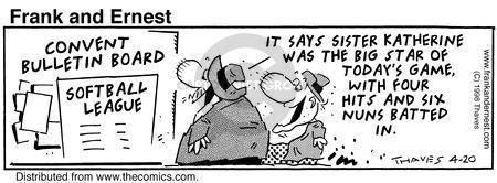 Comic Strip Bob Thaves Tom Thaves  Frank and Ernest 1998-04-20 baseball score