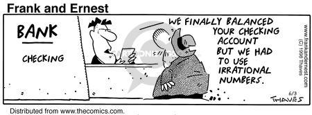 Comic Strip Bob Thaves Tom Thaves  Frank and Ernest 1998-06-03 subtraction