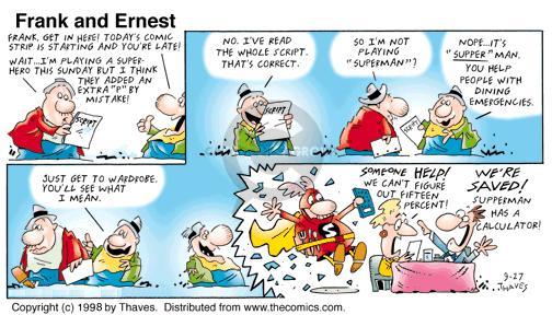 Comic Strip Bob Thaves Tom Thaves  Frank and Ernest 1998-09-27 math