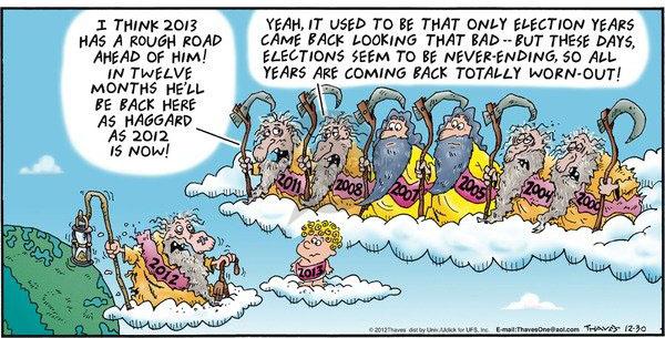 Comic Strip Bob Thaves Tom Thaves  Frank and Ernest 2012-12-30 2012 election