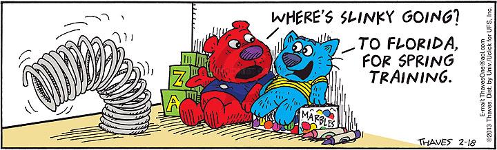 Comic Strip Bob Thaves Tom Thaves  Frank and Ernest 2013-02-18 baseball