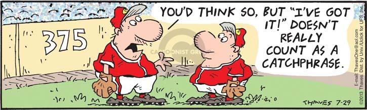 Comic Strip Bob Thaves Tom Thaves  Frank and Ernest 2013-07-29 baseball field