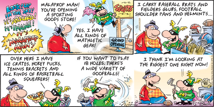 Comic Strip Bob Thaves Tom Thaves  Frank and Ernest 2015-04-19 baseball bat