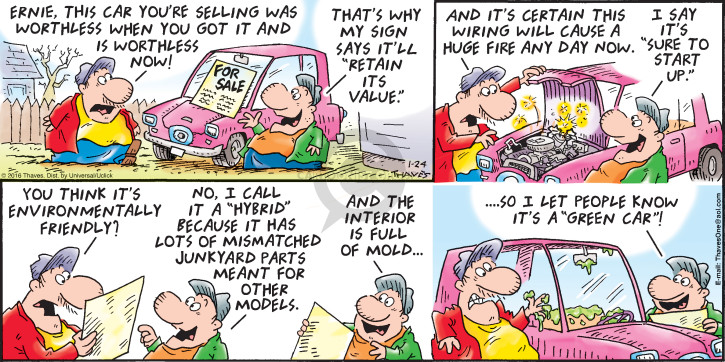 Comic Strip Bob Thaves Tom Thaves  Frank and Ernest 2016-01-24 environment