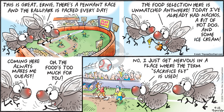 Comic Strip Bob Thaves Tom Thaves  Frank and Ernest 2016-09-18 baseball