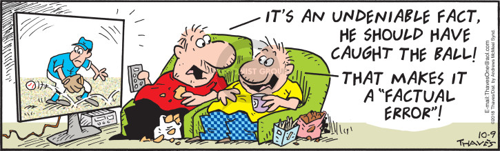 Comic Strip Bob Thaves Tom Thaves  Frank and Ernest 2018-10-09 catch baseball