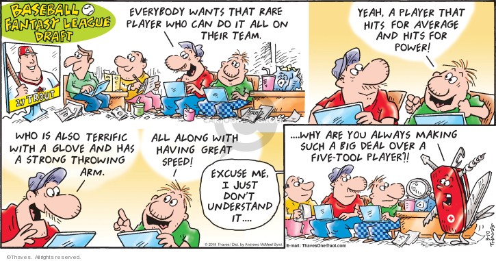 Comic Strip Bob Thaves Tom Thaves  Frank and Ernest 2019-03-10 throw baseball