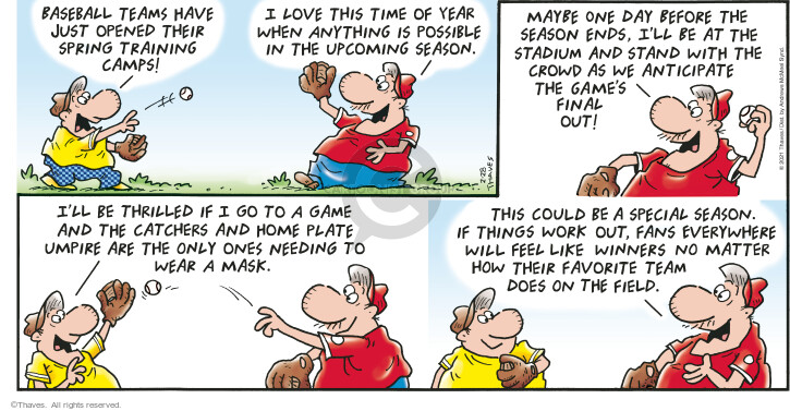 Comic Strip Bob Thaves Tom Thaves  Frank and Ernest 2021-02-28 baseball training camp
