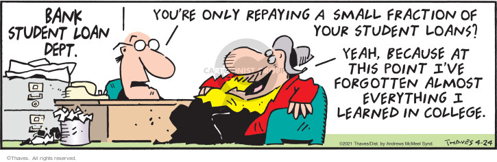 Comic Strip Bob Thaves Tom Thaves  Frank and Ernest 2021-04-24 fraction