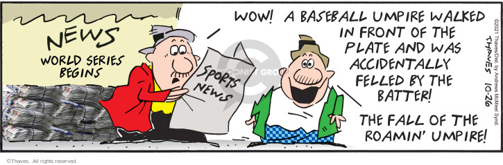Comic Strip Bob Thaves Tom Thaves  Frank and Ernest 2021-10-26 baseball