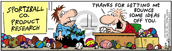 Comic Strip Bob Thaves Tom Thaves  Frank and Ernest 2007-03-29 throw baseball