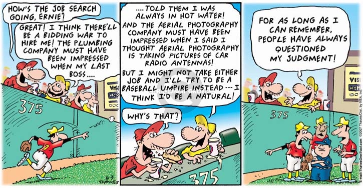 Comic Strip Bob Thaves Tom Thaves  Frank and Ernest 2007-06-03 baseball