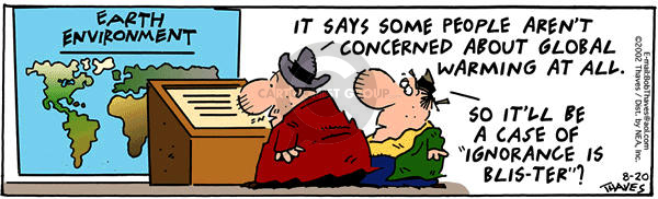 Comic Strip Bob Thaves Tom Thaves  Frank and Ernest 2002-08-20 greenhouse gas