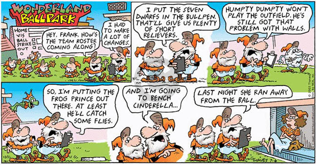 Comic Strip Bob Thaves Tom Thaves  Frank and Ernest 2003-07-06 baseball