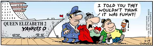 Comic Strip Bob Thaves Tom Thaves  Frank and Ernest 2006-05-19 baseball score