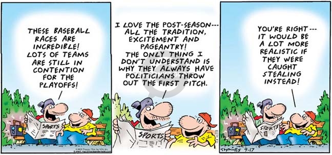 Comic Strip Bob Thaves Tom Thaves  Frank and Ernest 2006-09-17 baseball