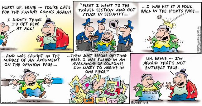 Comic Strip Bob Thaves Tom Thaves  Frank and Ernest 2006-10-08 baseball