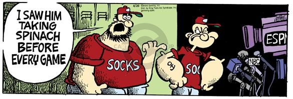 Comic Strip Mike Peters  Mother Goose and Grimm 2005-04-20 baseball steroids