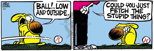 Comic Strip Mike Peters  Mother Goose and Grimm 2007-08-17 baseball