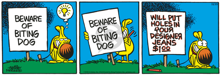 Comic Strip Mike Peters  Mother Goose and Grimm 2018-11-15 $1.00