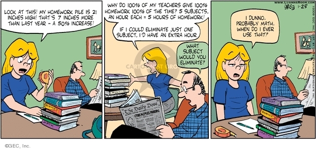 Comic Strip Greg Evans  Luann 2009-01-25 percentage