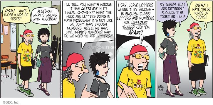 Comic Strip Greg Evans  Luann 2011-09-25 algebra