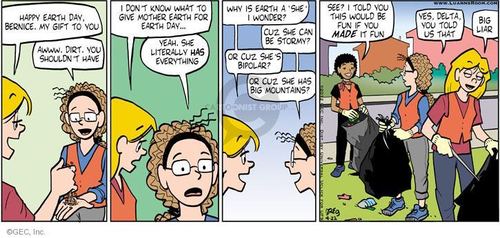 Comic Strip Greg Evans  Luann 2012-04-22 environment