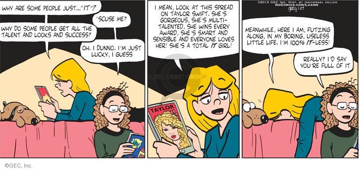 Comic Strip Greg Evans  Luann 2013-01-27 'scuse