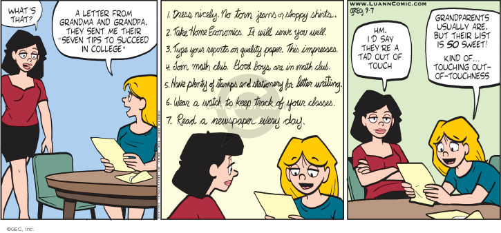 Comic Strip Greg Evans  Luann 2014-09-07 math