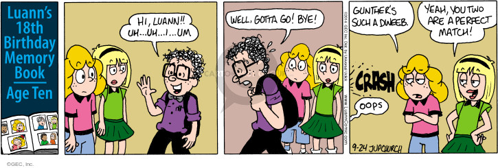 Comic Strip Greg Evans  Luann 2014-09-24 18th birthday
